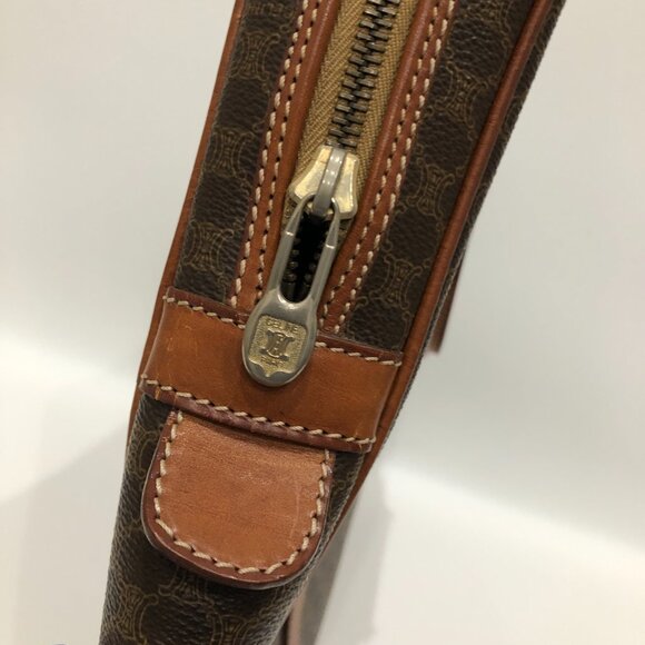 Celine Brown Macadam Bag Sku#85473 (one corner minor crack, rubbing) - Picture 9 of 16